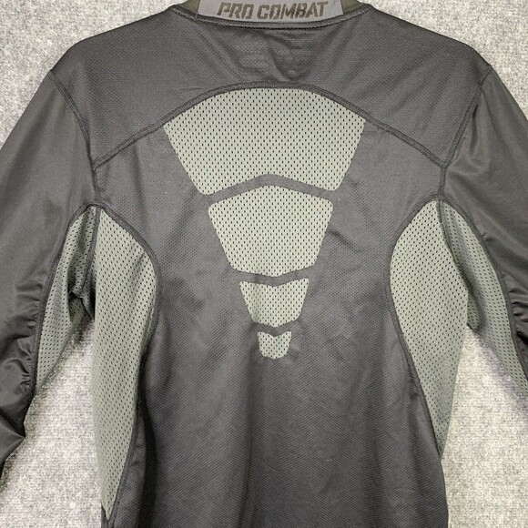 Nike ProCombat Long Sleeve Top Men Small Fitted Dri Fit Gray Baseball - Picture 9 of 12